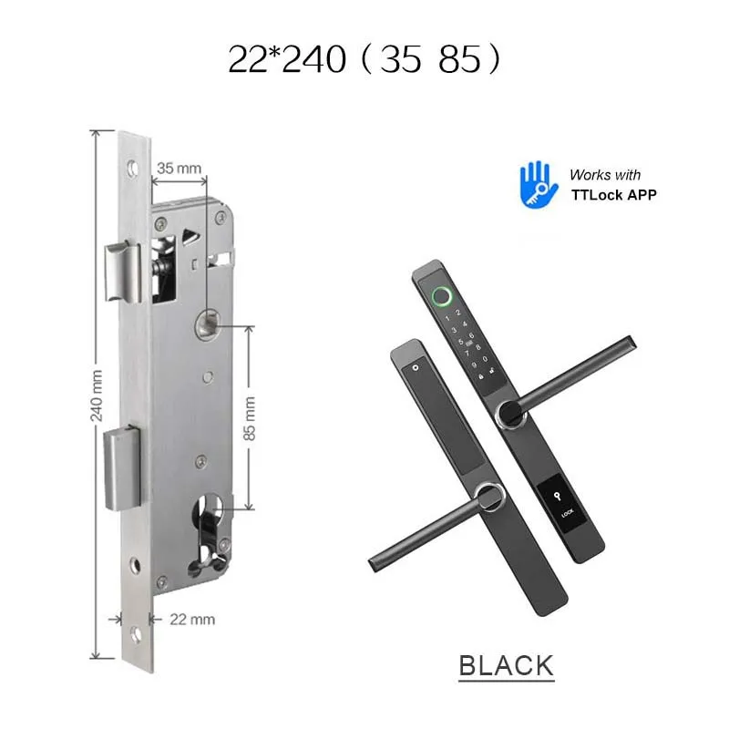 TTLOCK ultra-thin home European standard lock apartment office smart fingerprint digital door lock with 3585 4585 6085 Moritse 