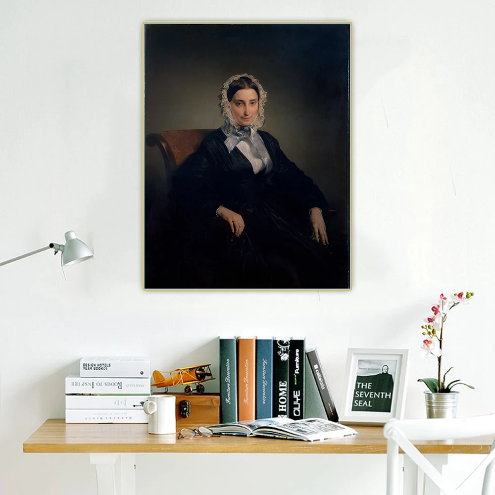 Цитон Франческо хайес Portrait портрет Терезы Манцони печать борри Canvas Холст Картина