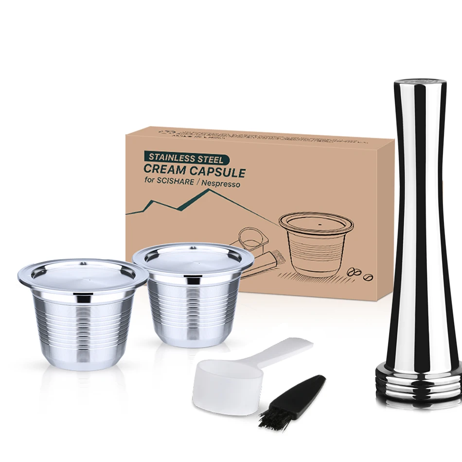 Capsule di caffè in acciaio inossidabile riutilizzabile, cucchiaini da  caffè riutilizzabili Kit, set di ricambio Capsule per caffè ricaricabile  per la