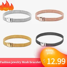 Четыре цвета, 17-21 см, 925 серебряный браслет, браслет из бусин, сделай сам, подходит для модных шармов, Женские Подарочные браслеты и ювелирные изделия для женщин