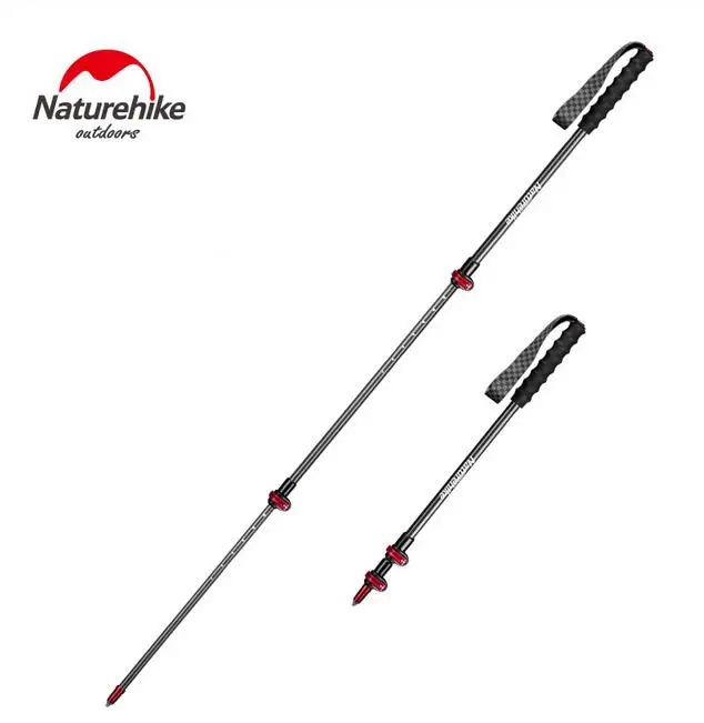 

Naturehike Lightweight Carbon Fiber Three-section External Lock Trekking Poles Hiking Mountaineering Portable Cane