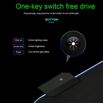 

Led RGB Gaming Mouse Pad Desktop 14 Light Modes Large Non Slip Gamer Home Plug And Play Rubber Base High Performance USB Port