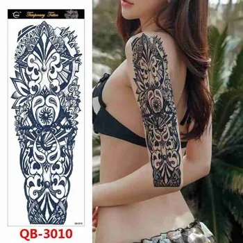 Waterproof Temporary Tattoos Sticker Black Roses Design Full Flower Arm Body Art Big Large Fake Tattoo Sticker