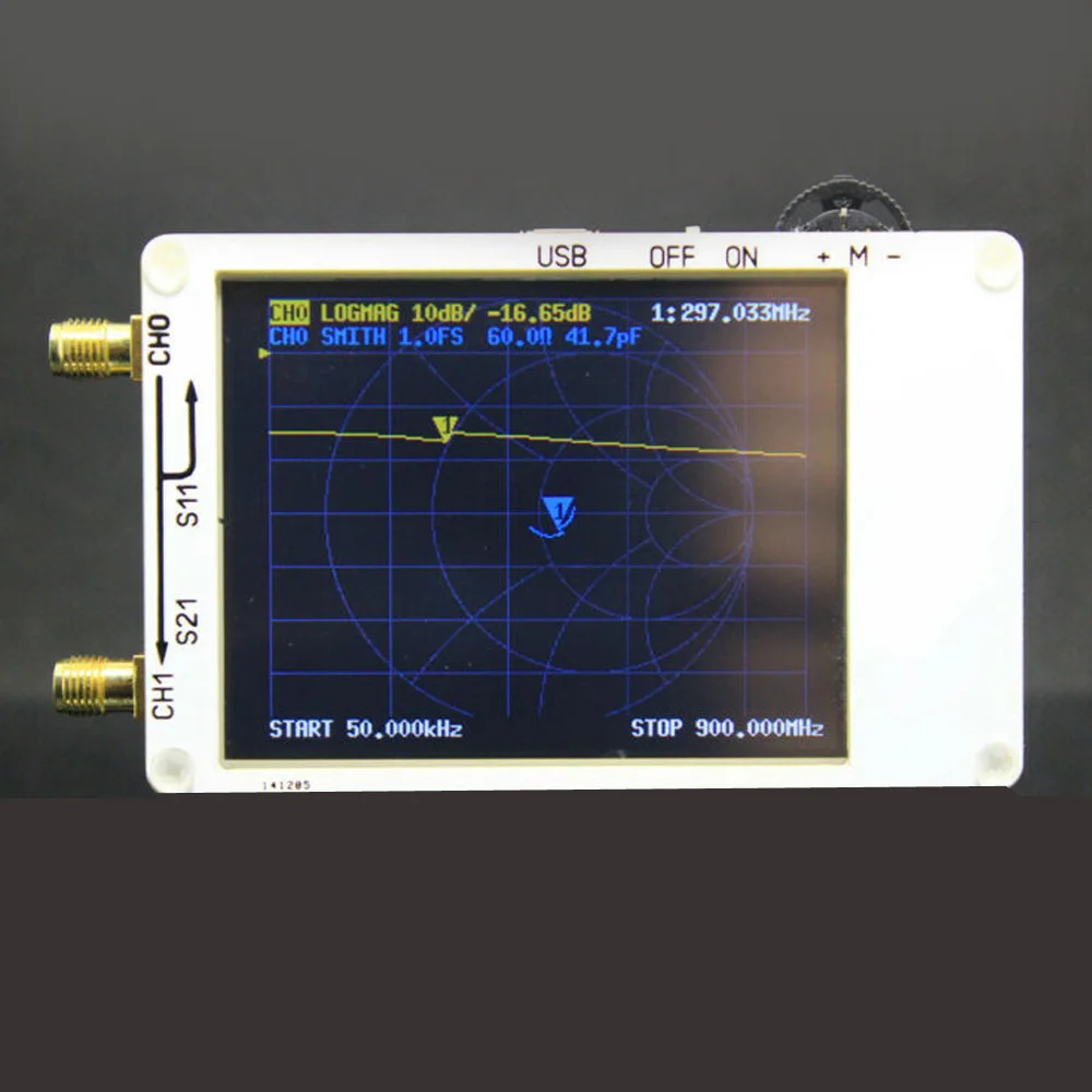 

NEW 50KHz-900MHz Vector Network Analyzer Kit UV HF VHF UHF Antenna 2.8\" Screen