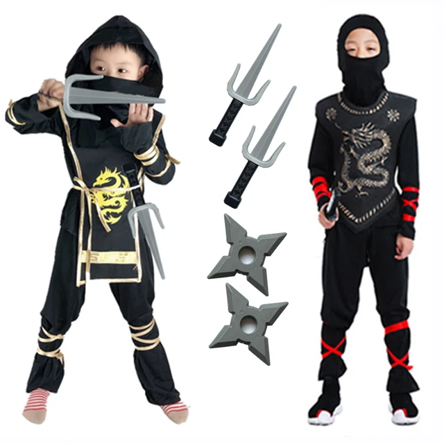 Black Ninja Costume Anime Ninja Toy Set Fighting Samurai Costume Mask  Children's Holiday Best Gift - AliExpress