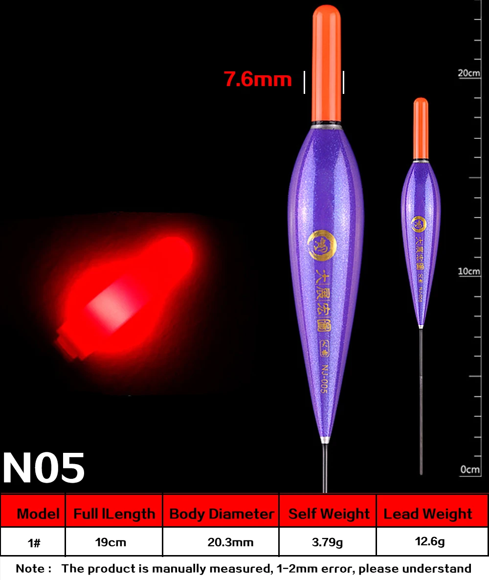 Светодиодный поплавок для рыбалки с большими предметами, умный светящийся поплавок для рыбалки с большой плавучестью, аксессуары для зимней морской рыбалки