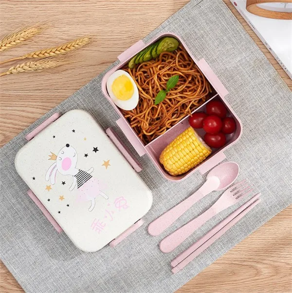 Здоровый материал Ланч-бокс Пшеничная солома Bento коробки микроволновая посуда контейнер для хранения еды Ланчбокс