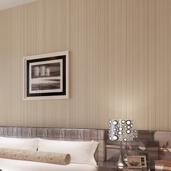 

Solid Color Striped Wallpaper 3D Non-woven Flocking Wallpaper Roll Bedroom Living Room Classic Wall Paper Home Decor Modern 10M