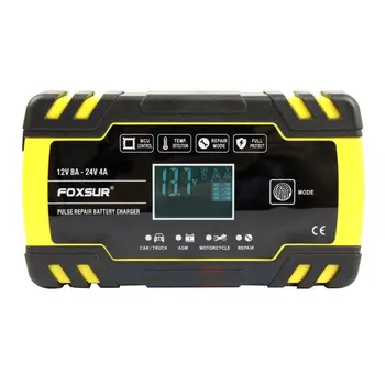 

12V/24V Motorcycle & Car Automatic UPS Intelligent LCD EFB AGM GEL Pulse Repair Battery Charger EU/UK/US