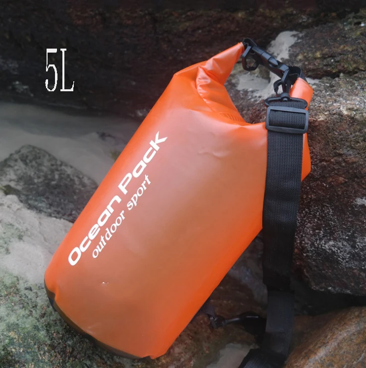 Orange 5L Открытый водонепроницаемый плавательный мешок износостойкая многофункциональная сумка ПВХ клип плавающие сухие шестерни сумки для плавания рафтинг Каякинг - Цвет: Orange 5L