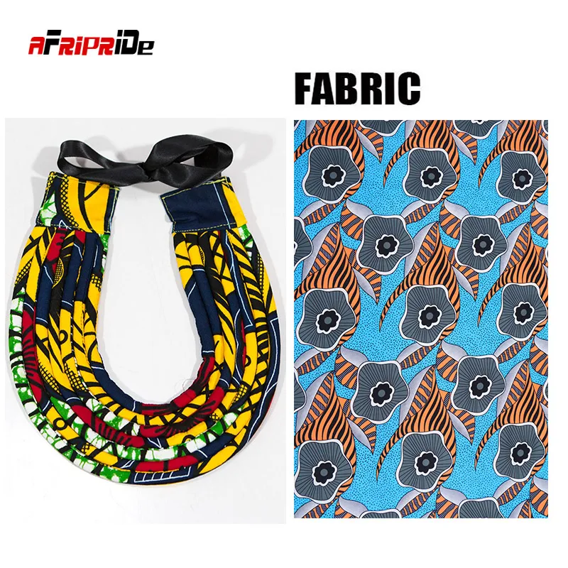 Multi-layered Handmade Jewelry Necklaces Ankara Fabric Necklaces African Bib Statement Necklaces Tribal Jewelry WYA07 - Цвет: 4