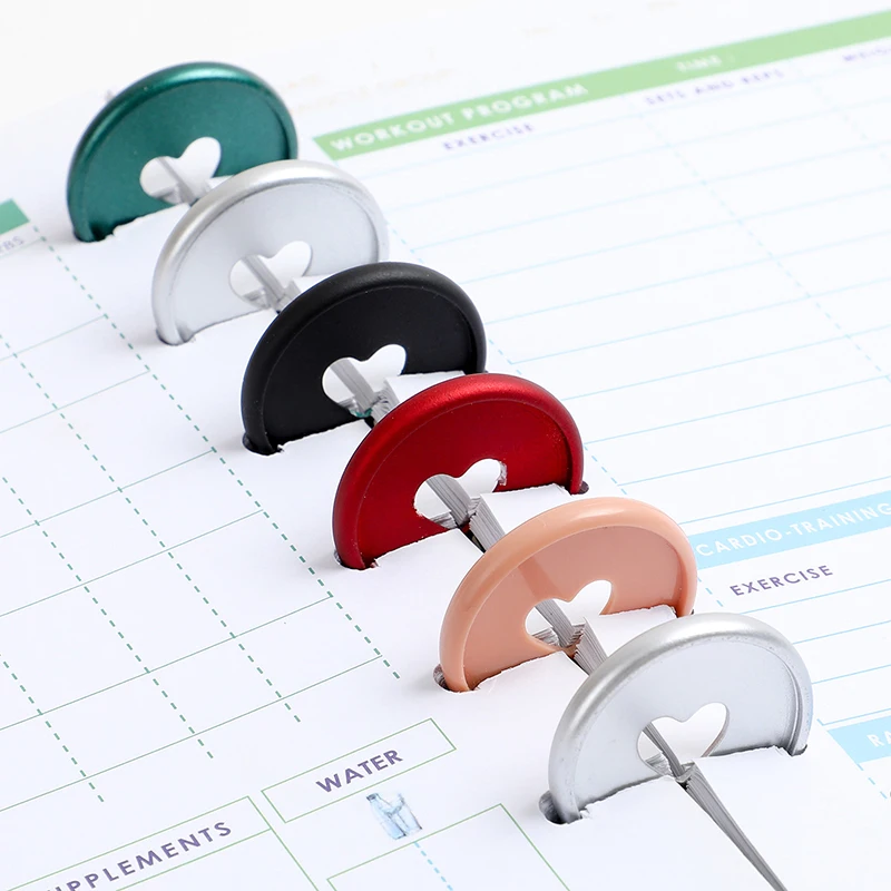 35MM Mushroom Plastic Binding Buckle Notebook Binder Ring Red Matte DIY Planner Binder Disc 360 Degree Foldable School Supplies plastic binding rings,book binding supplies