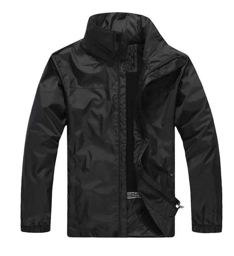 

Outdoor-Hidden Cap Waterproof MEN'S Assault Jacket Breathable Casual Jacket MEN'S Coat Windproof Warm Mountaineering Black