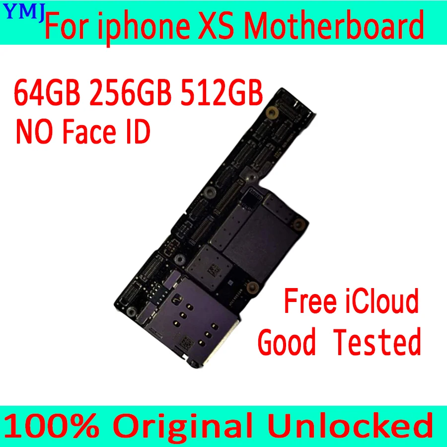 

For iPhone XS Unlocked Motherboard With/Without Face ID Original Used OK Main Logic Board 100% Tested Good Working Free iCloud