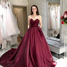 Гламурные атласные вечерние платья без рукавов милое платье для выпускного вечера с карманом трапециевидной формы со шлейфом длинное торжественное платье De Soiree