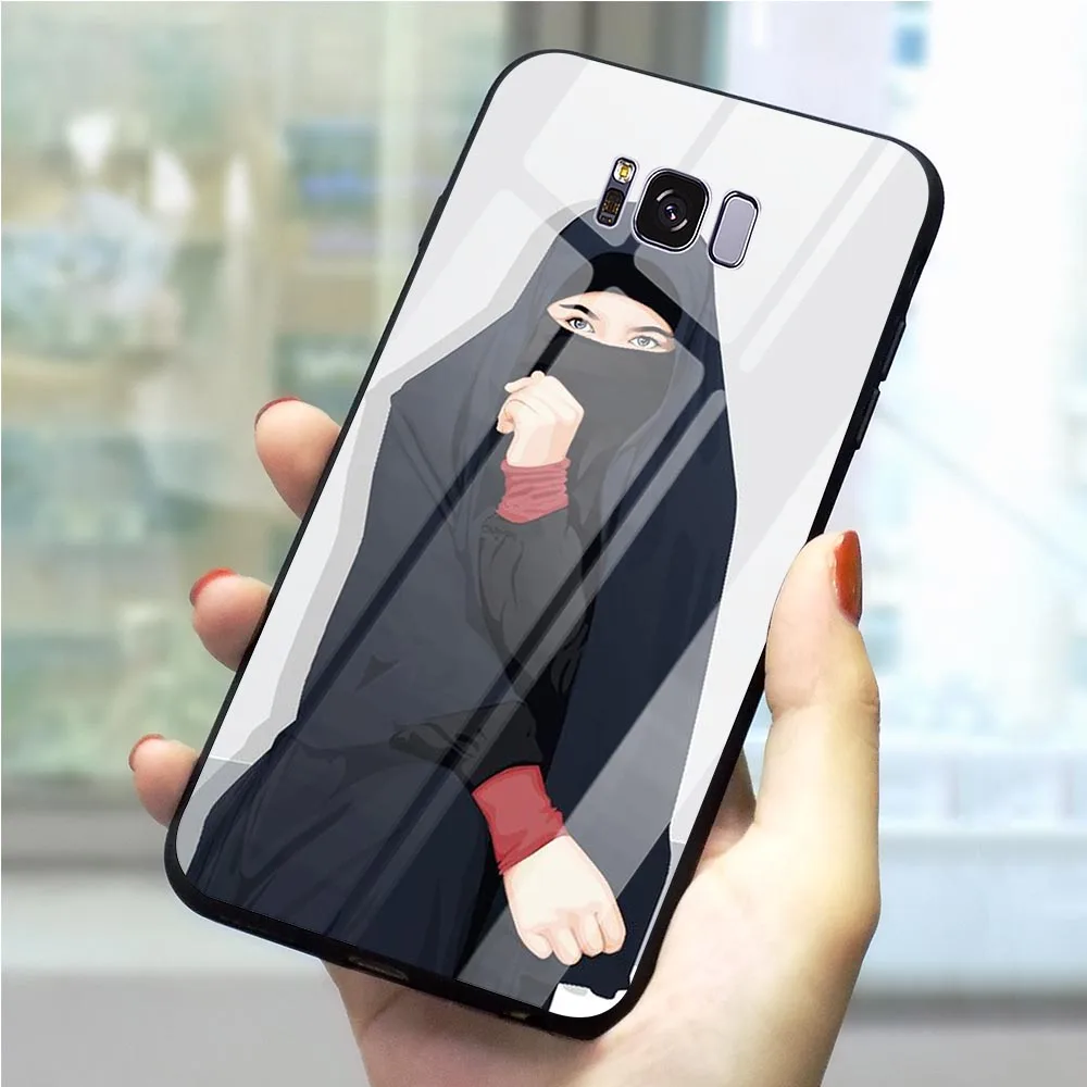 

Phone Case For Galaxy A60 Cute Muslim Islamic Girl Tempered Glass Cover Note 8 9 S7 Edge S8/S9 Plus S10 A10/20/30/40/50/70 M40