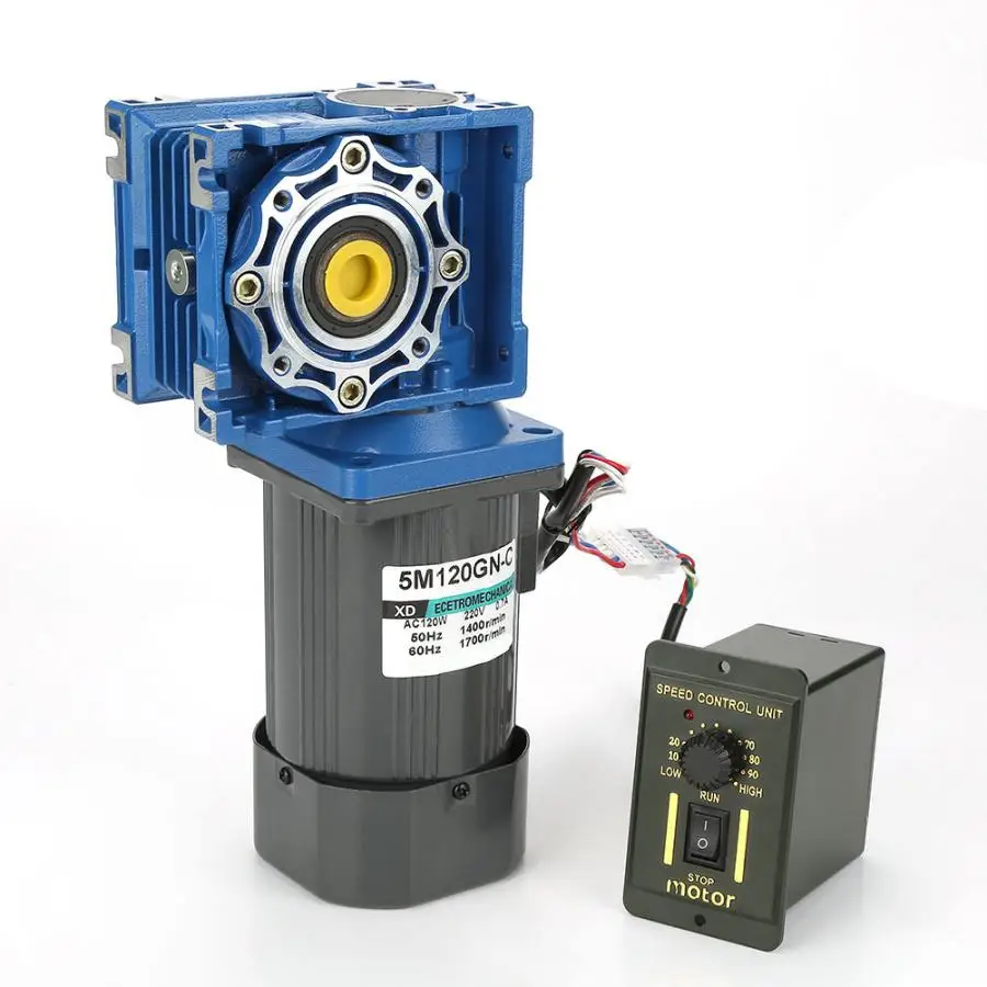 50K AC220V 120W самоблокирующийся червь Регулируемый CW/CCW мотор шестерни с регулятором 5M120GN-RV40