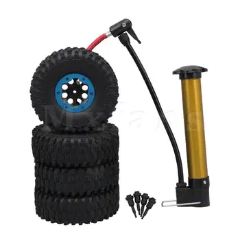 

Mxfans 4x RC1: 10 Inflatable Tyre & Blue Beadlock 8 Holes Black Wheel Rim