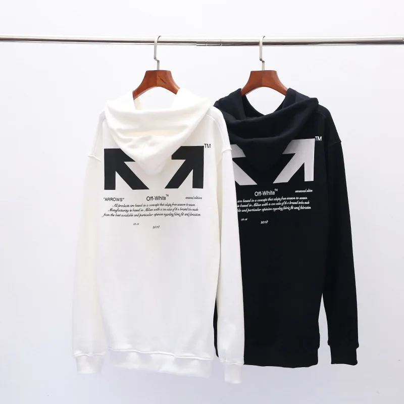 19SS OFF-WHITE OW ограничен сзади номер 03 стрелка свитшот с капюшоном с принтом Мужские толстовки