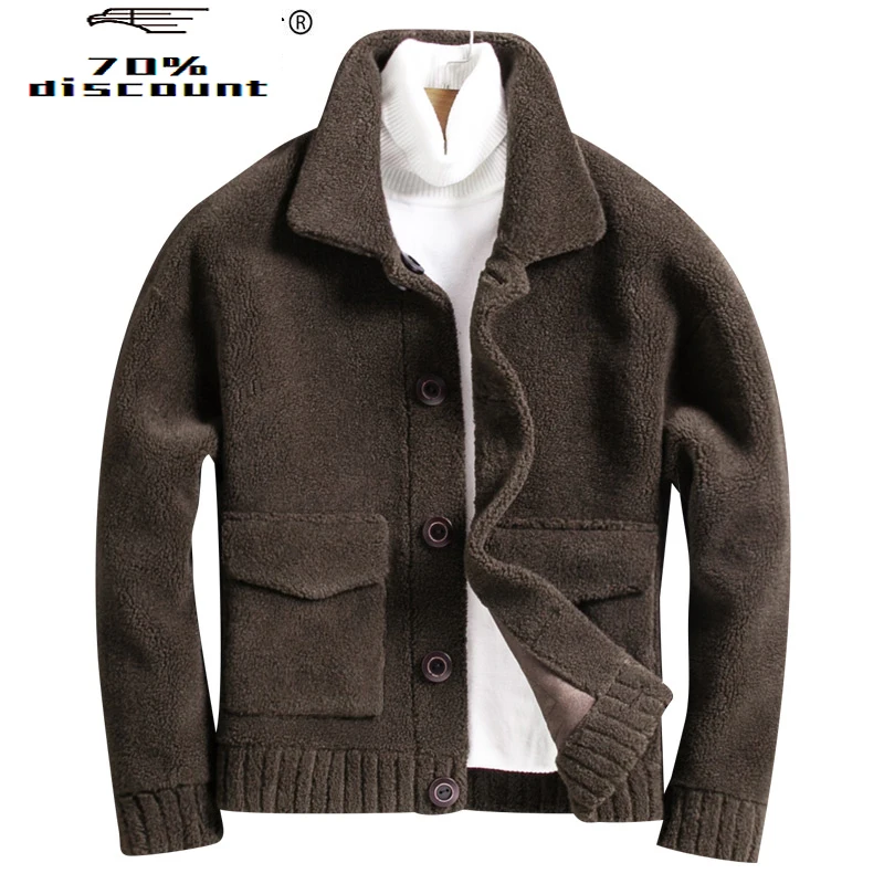

Sheep Shearing Wool Jacket Autumn Winter Real Fur Coat Men Plus Size Double-sided Wear Abrigo Hombre WpJM2020 KJ3820