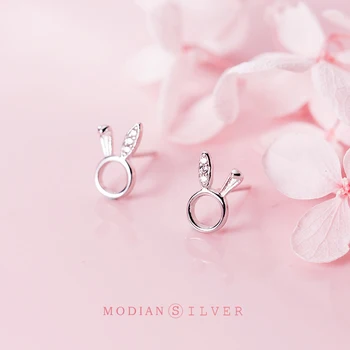 

Modian 2020 New Charm Stud Earrings for Women Authentic 925 Sterling Silver Cute Rabbit Ears Pins New Fashion Jewelry Bijoux