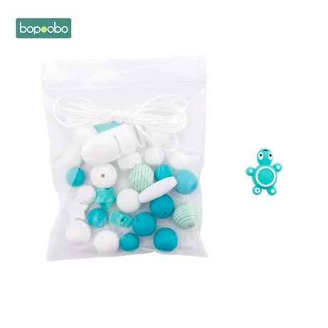 Tortoise set Bopoobo Силиконовые Бусины Пищевой животных Sprial бисера DIY Набор для лекарственная соска зажим кулон ожерелье ремесла аксессуар Прорезыватель - Цвет: Tortoise set