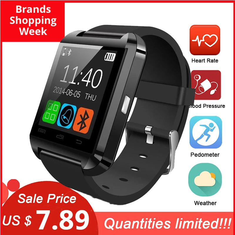 

U8 Bluetooth Smart Watch Wristwatch Smartwatch With Sleep Monitor Remote Camera Pedometer For IPhone Samsung Smartphone PK GT08