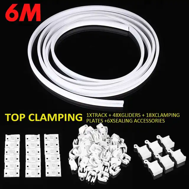 1M/2M/3M/4M/5M/6M Flexible Ceiling Curtain Track Bendable Window Rod Rail  Straight Curve Curtain Accessories Kit Home Decor