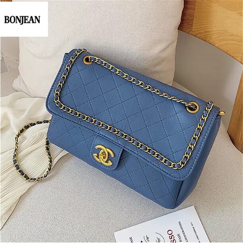 Новинка 2019 женская сумка модная с ромбовидной цепочкой мессенджер Большая