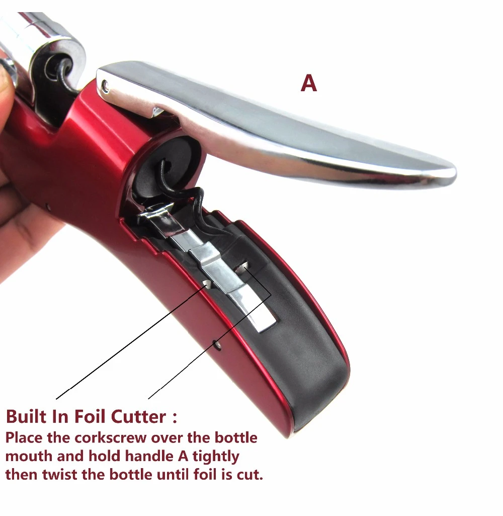Профессиональный цинковый сплав силовой штопор для винной бутылки открывалка встроенный рычаг из фольги штопор для вина кухонные инструменты барные аксессуары