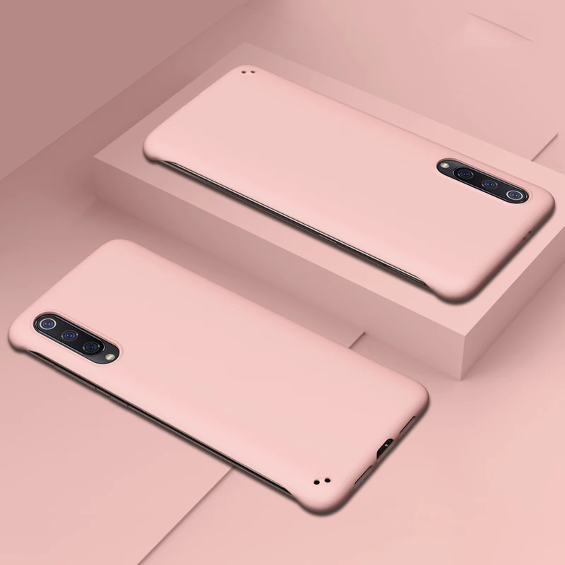 Безрамный чехол для Xiaomi Mi 9 Lite CC9 9T Pro RedMi Note 7 K20 Pro 7A 6 6A Global Version Candy чехол s Жесткий PC матовый чехол - Цвет: Розовый