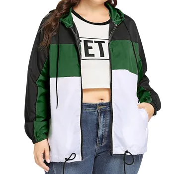 

Women Casual Plus Size Autumn Winter Fashion Long Sleeve Zipper Thin suits Hooded Outdoor Sport Coat Tops m814