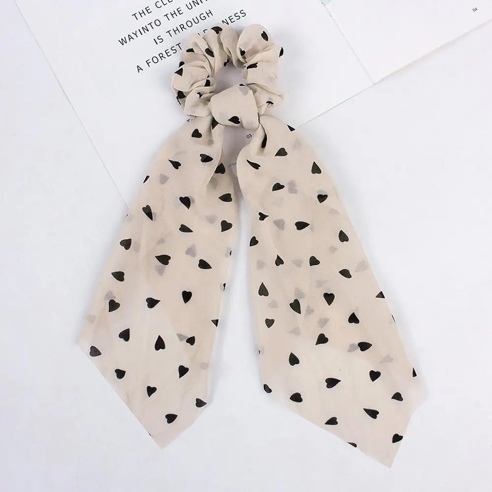 Scrunchies Hair Ties Fabric Hairband Print Bow Knot Women Hair Ring Head Hoop Girls Headband Elastique Cheveux#3O09