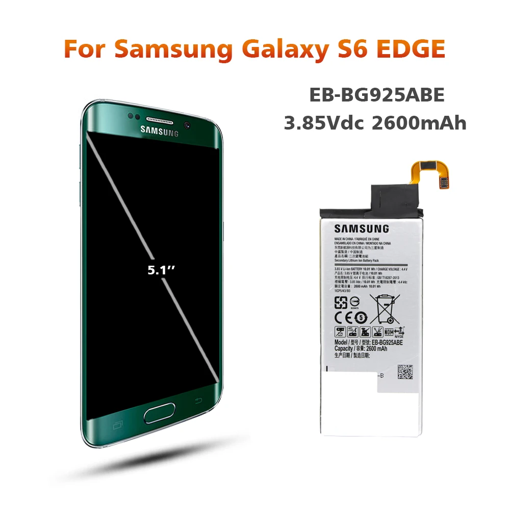 Оригинальный аккумулятор для SAMSUNG G925 2600 мА/ч Samsung Galaxy S6 Edge G925FQ G925A с аккумулятором
