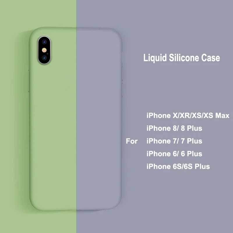 Thin Soft TPU Phone Case For iPhone X XS Max XR 8 7 6 6s Plus Slim Original Liquid Silicone Silica Cover Candy Color Coque Capa