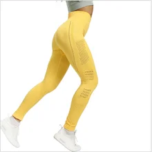 Шесть цветов Летние бесшовные штаны для йоги полые брюки для занятий спортом на улице женские высокоэластичные облегающие бедра леггинсы до щиколотки