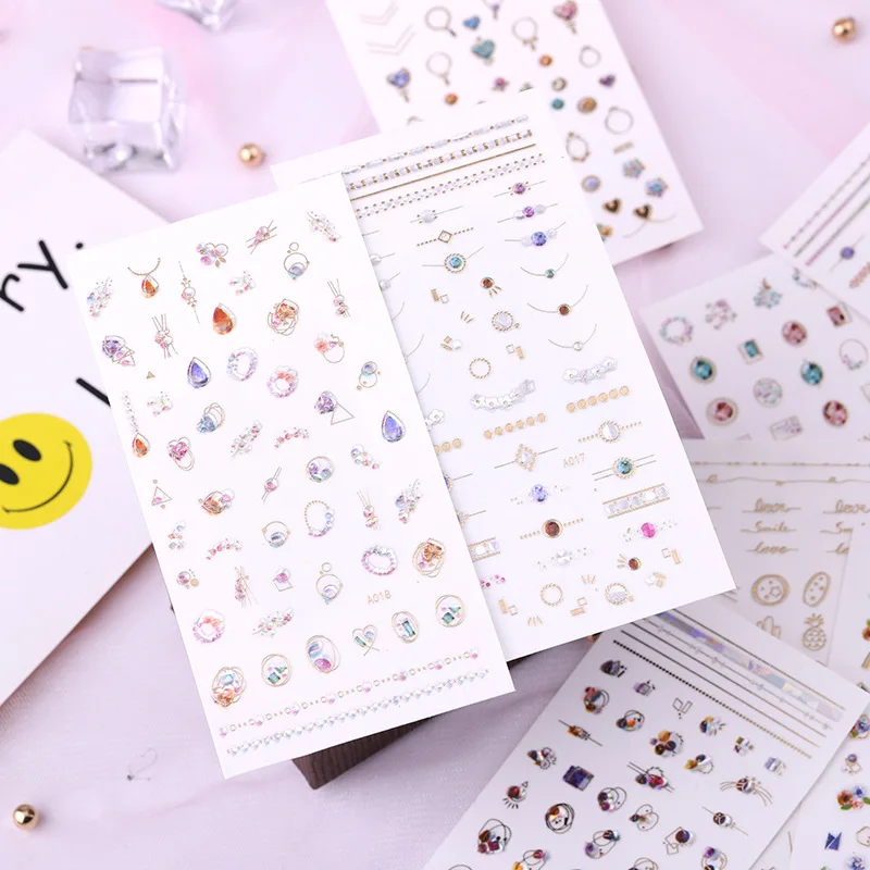 

1pcs 3D Nail Sticker Floral Jewelry DIY Geometry Hollow Designs Nail Wraps Slider Slider Tool Tips Decoration Manicure