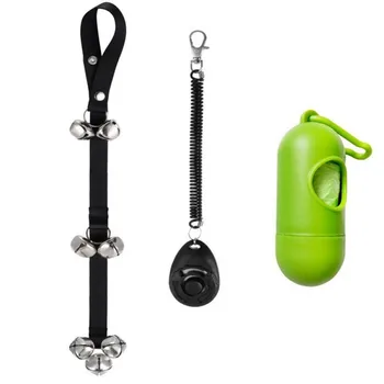 

Pet Training Tool Set For Dogs One Doorbells One Clicker And One Dog Waste Bag 3 Pcs/lot