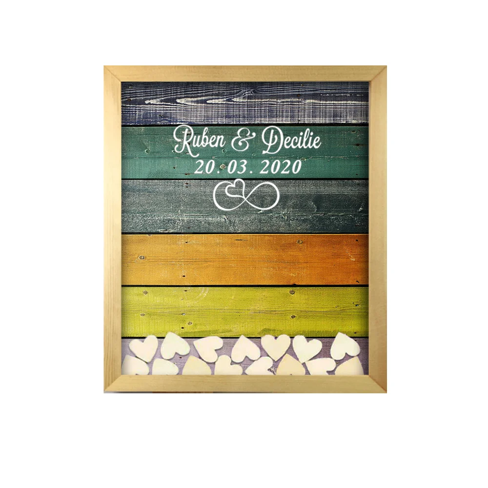rustic frame Альтернативная Свадебная Гостевая книга, идея гостевой книги в форме капли сердца, персонализированная, Заказная книга входа на память, дерево, ручная работа - Цвет: rustic frame
