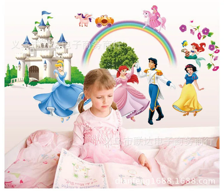CHILDREN'S Room Kindergarten GIRL'S Room Decoration Cartoon Snow White Princess Wall Stickers Foreign Trade Wall Stickers CC6950