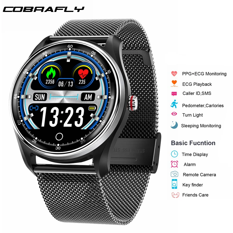 Online Nuevo reloj inteligente MX9 ECG + PPG para hombres con pantalla de electrocardiograma Frecuencia Cardíaca presión arterial banda inteligente rastreador de Fitness