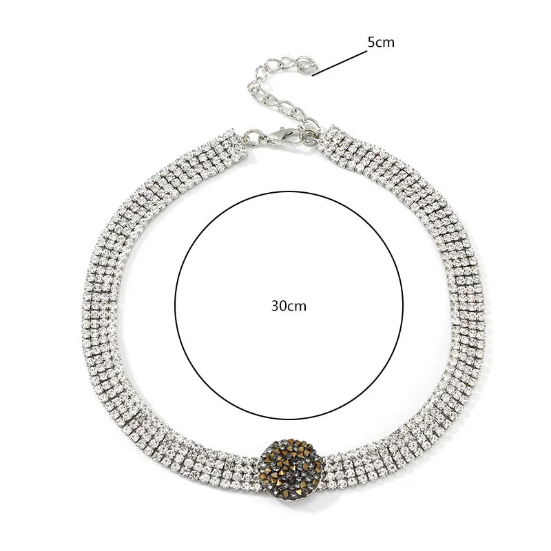 DoreenBeads модное колье ожерелье для женщин золото серебристый прозрачный со стразами аксессуары для вечерние ювелирные изделия подарок 29 см длиной, 1 шт