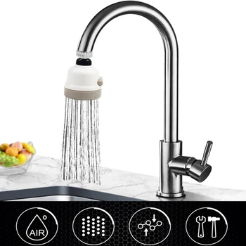 

Kitchen Shower Faucet Tap 3 Level Adjusting 360 Rotate Water Saving Bathroom Shower Head filtered Faucet Accessories