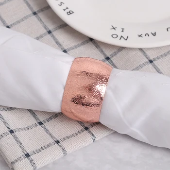 

Rose gold Chinese Napkin Ring Model Room Napkin Buckle Cloth Circle Napkin Buckle Round Western Restaurant Table Supplies