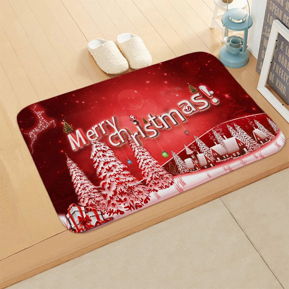 Merry Christmas Decorations Santa Claus Shower Curtain Carpet Mat Christmas Decoration for Home Xmas Party Navidad New Year