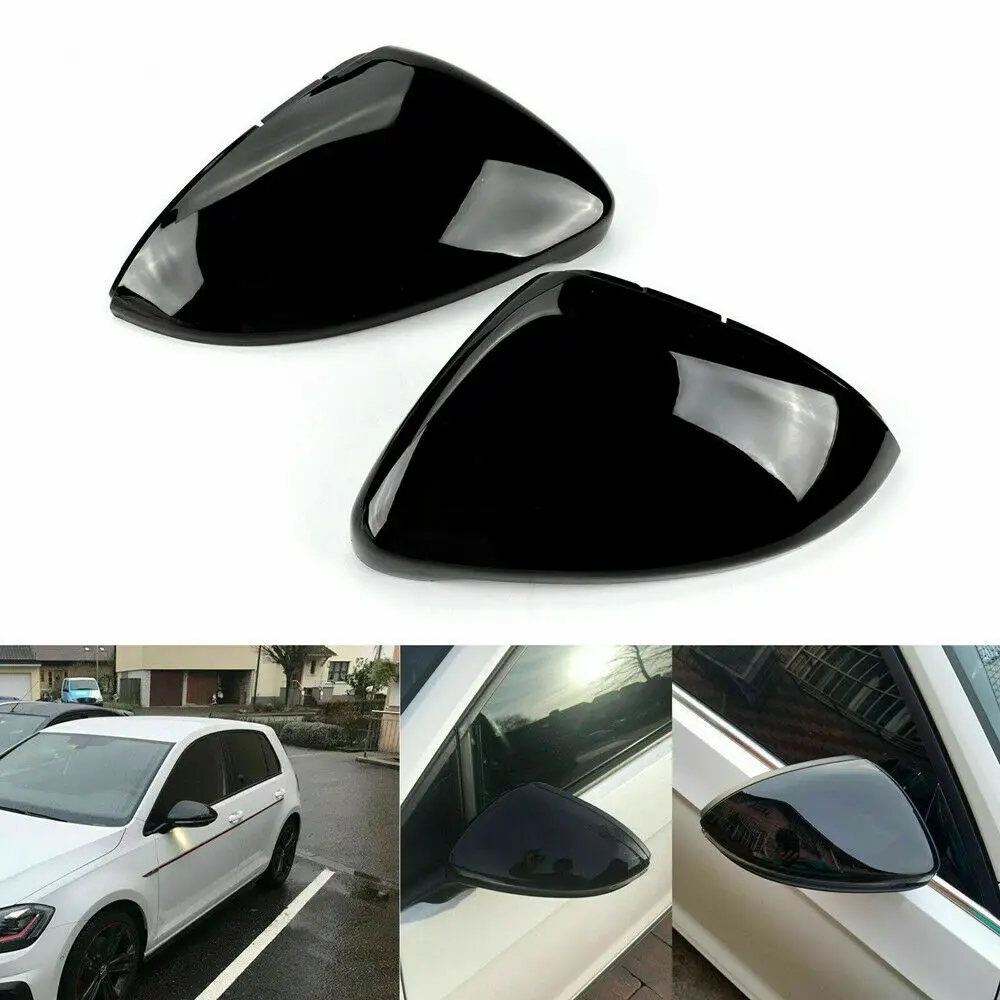 Per Vw Golf 7 Golf 7.5 Golf R Gti Touran R-Line E Golf Wing Side Retrovisore Specchietti Retrovisori Copertura Cap Involucro Nero Lucido