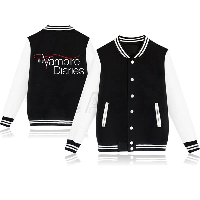 

New The Vampire Diaries Elena/Damon/Stefan Baseball Jacket Hip Hop Sweatshirt Women Men Fashion Jacket Coat Streetwear Tracksuit
