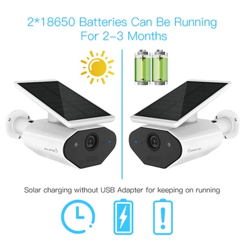 

HD 1080P Waterproof Outdoor Solar Camera Tuya Smart Camera Network Two-way Audio IP65 Work with Alexa Echo Google Assistant