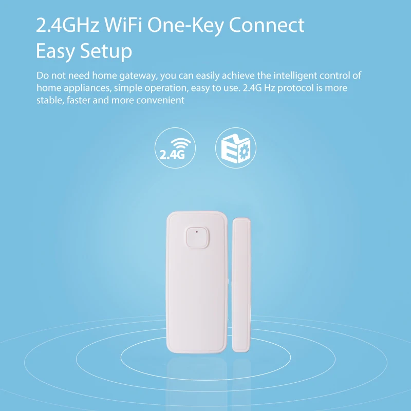 

Yobang Security Wifi Alarm Door Windows CO Gas Smoke Water Sensor Support Tuya App Control Independent Sensor For Home Security
