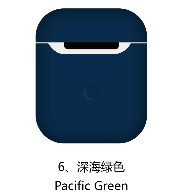 6.Pacific Green Силиконовый чехол для наушников для Apple Airpods 2 чехол для AirPods Bluetooth чехол для зарядки ультратонкий защитный чехол AirPods - Цвет: 6.Pacific Green